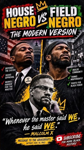 House Negro vs Field Negro: The Modern Version #shorts #malcolmx