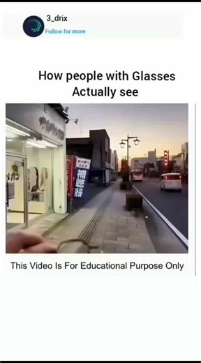 globalreal on Instagram: "How People with Glasses Actually See Most people think wearing glasses just means "slightly blurry vision," but that’s not true. Without glasses, vision can be so distorted that shapes, lights, and even faces become unclear. This video shows what the world looks like through the eyes of someone with myopia (nearsightedness) — one of the most common vision problems today. Wearing glasses doesn’t give people super vision, it just makes their world normal again. If you wea