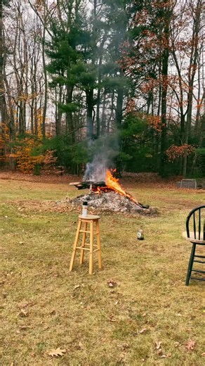 Gotta love having some big ass fires and stuff randomly explode 😂 opps 😳 ih well 🤷 #redneck #bonfire #crazy #newengland