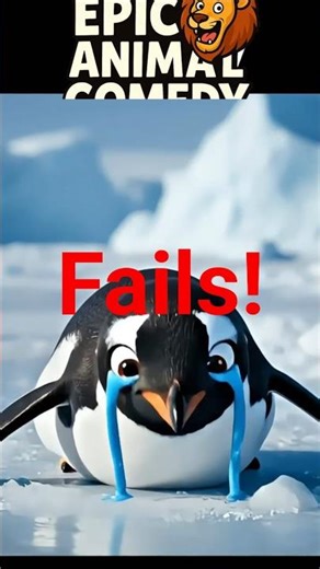 Penguin Tries to Fly… But Fails 😂!