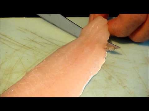 Skinning a whiting fillet