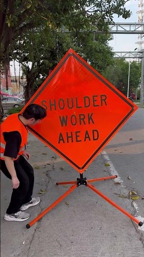 Shoulder Work Ahead Custom Roll Up Sign | 48 Inch Reflective Roll Up Traffic Sign | Dingfei