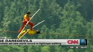 Tightrope record set 1,000 ft. up