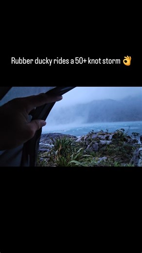Arved/Tasman on Instagram: "Red Current was well and truly put through her paces on anchor in a couple decent storms deep in fiordland coming up in part 2 of my trip in November 😂. This particular one overnighting in Looking Glass Bay on my way north, thank goodness she was still there in the morning! #windy #storm #rubberducky"