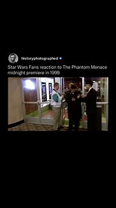 1.1M views · 10K reactions | Star Wars fans gather in costumes and lightsabers for the midnight premiere of The Phantom Menace in 1999. This highly anticipated event marked the return of the saga after 16 years, drawing massive crowds worldwide. The film introduced new characters like Darth Maul and young Anakin Skywalker, sparking excitement and debate among fans. | History In Pictures | Facebook