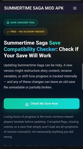 Will Your Summertime Saga Save Work After an Update? 💾
