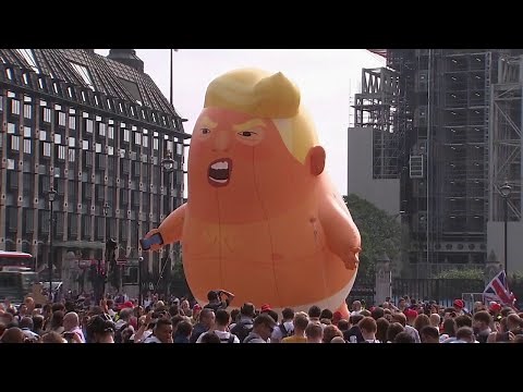 'Trump Baby' balloon takes flight over Parliament Square in London