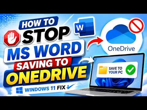 How to Stop MS Word Saving to OneDrive | Windows 11 Fix