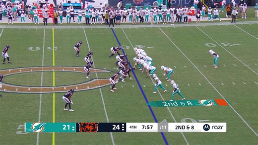 Quinn Ewers dots A.J. Henning for an 18-yard gain