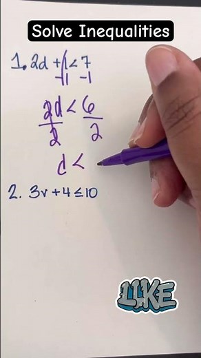How to solve two step inequalities. #solvinginequality #algebra #twostepinequalities