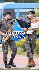 They're finally back! 🎉🥳!! Huge congratulations to these beloved cuties, BTS’s RM and V. #BTS #RM #BTSV #military | Kpop styles