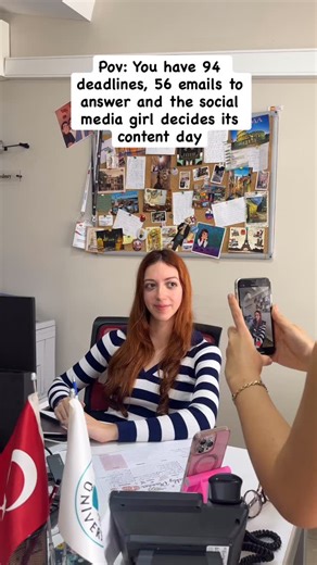 UU Erasmus+ Coordinatorship on Instagram: "POV: You’re carrying the weight of 94 deadlines, but the “Content Day” vibe is non-negotiable! ✨ Who says paperwork can’t be aesthetic? Behind every successful Erasmus mobility, there’s a mountain of emails, tons of documentation, and a team working tirelessly to make your exchange dreams come true. But when the social media girl says “it’s time to film,” we drop everything and serve! 😂📸 At Erasmus Üsküdar, we believe in the perfect balance of hard wo