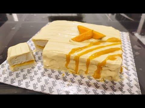 Fluffy Mango Gateau Cake 🥭 #tutorial #cake 