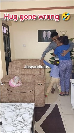 Hug gone wrong 🤣 #comedy #couple #marriage #shorts