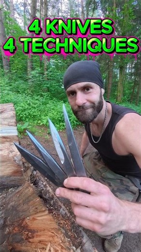 4 KNIVES 4 TECHNIQUES #knifethrowing #martialarts #training #shorts