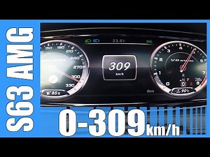 Mercedes S63 AMG TOP SPEED & ACCELERATION 309 km/h Autobahn Test Drive & Sound