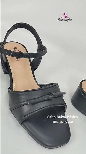 SANDÁLIA PRETA SALTO BLOCO BAIXO (30 AO 33) | O Curinga Essencial de Conforto e Estilo | Pequenaflor