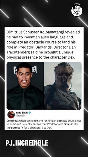 Dimitrius Schuster-Koloamatangi revealed he had to invent an alien language and complete an obstacle