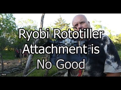 Ryobi Rototiller attachment destroys string trimmer under 30 minutes. Watch it kill $250 trimmer