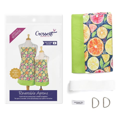 Citrus Apron Sewing Kit, Reversible Beginner Project - Etsy