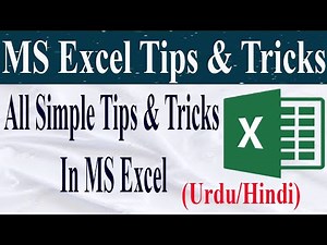 All Simple Tips & Tricks In MS Excel ll MS Excel Use Karne Ka Tariqa in Urdu (Accounts Information)