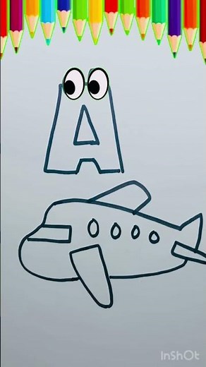A b c d e f |A for Aeroplane | how to draw aeroplane step by steps #kidslearning #drawing #aeroplane