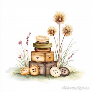 Autumn Buttons, Rustic Sewing, Vintage Buttons, Fall Crafting, Stack Decor, Brown Buttons, Thread Lover, Country Chic, Button Art, JPG Image - Etsy