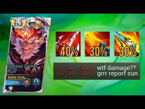 FULL TUTORIAL SUN NEW 100% DAMAGE BUILD!! (auto comeback) | SUN TERBARU 2024 | MLBB