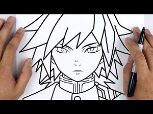 HOW TO DRAW GIYU TOMIOKA | Demon Slayer: Kimetsu no Yaiba - Easy Step By Step Tutorial For Beginners