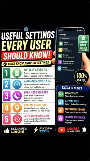 Useful Settings Every User Should Know 🔥 Android Tips