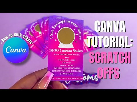 BULK CREATE IN CANVA | DIY SCRATCH OFF CARDS | CANVA TUTORIAL | Crafting with Kandor