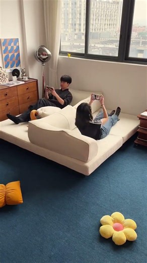 小房间也能实现聚会自由😍 全靠这个模块沙发#sofa #sofabed #homedecor #couch #homedesign