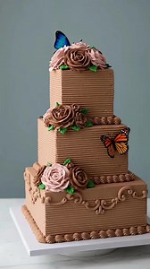Butterfly Rose Scroll Cake🎂🦋🌹. It’s ideal for formal celebrations, garden-themed events, or romantic milestones. #cake #cakedecorating #birthday #fblifestyle #wedding | Angel Carrera