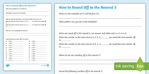 How to Round Off to the Nearest 5 Activity Sheet