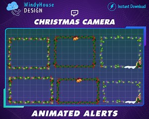6x Animated Christmas Webcam Overlays, Xmas Cute Facecam, Cute Custom Twitch, Stream Border, Noel, Twitch Cam, Graphic for Streamer - Etsy