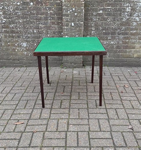 Vintage Folding Card Table With Green Baize Top & Wooden Frame, Jigsaw Table, Vintage Games Table - Etsy
