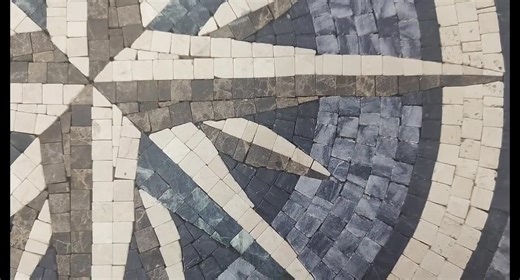 Handmade Marble Mosaic Compass Art | Custom Natural Stone Compass Rose Mosaic for Floor/wall | Nautical-inspired Marble Decor - Etsy
