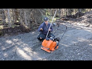 How to use a plate compactor - Finishing the driveway #kiltinalaska