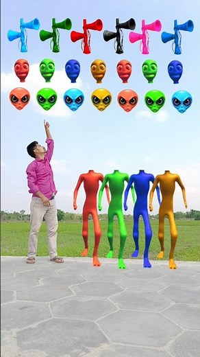 Four danda nadang dancing alien & cute brother correct head matching vfx video