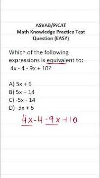 ASVAB/PiCAT Math Knowledge Practice Test Question: Combining Like Terms