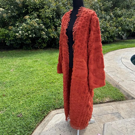 Handmade Vintage Chenille Fringe Duster Jacket | Upcycled Western Boho Quilt Coat - Etsy