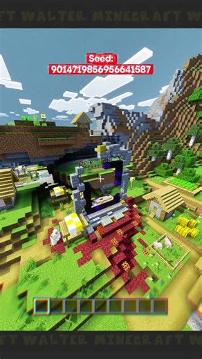 A Mountain Village With a Blacksmith & Portal ⛏️ | Minecraft Bedrock #mcpe #minecraft