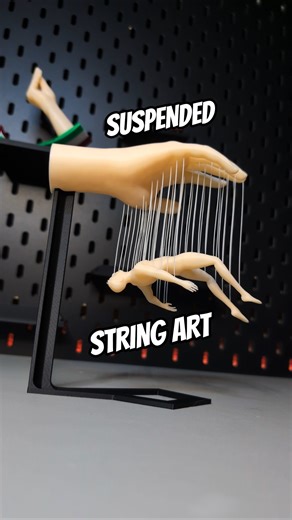 I 3D Printed a Suspended Dude #stringart #3dprinting