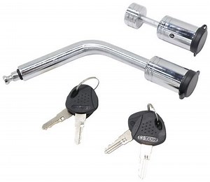TowSmart Locking Boomerang Hitch Pin and Coupler Lock - 1-1/4" and 2" Diameter TowSmart Trailer Tong