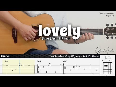 lovely - Billie Eilish & Khalid | Fingerstyle Guitar | TAB + Chords + Lyrics