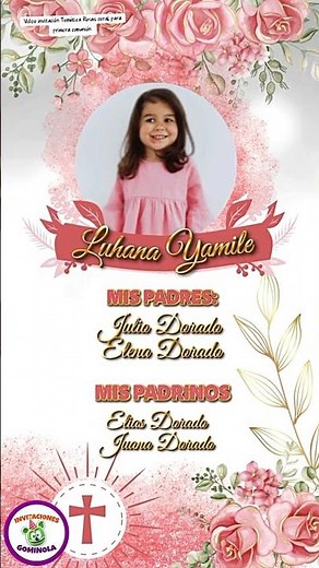 🌸 First Communion Invitation | Elegant Religious Party for Girls 🎂 Confirmation