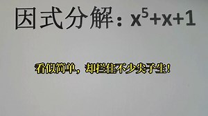 因式分解，x⁵ x 1，看似简单，却拦住不少尖子生！