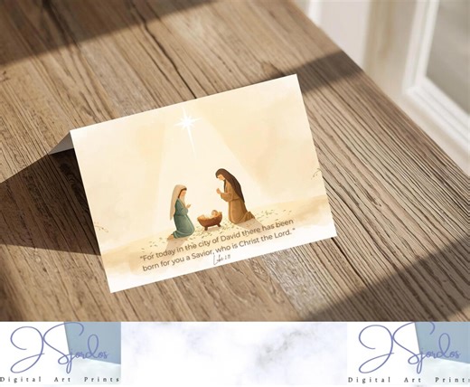 Special Religious Christmas Card, PDF, Boho Bible Verse Card, Digital Download, Luke 2:11, Christian Message, Christmas Card Printable - Etsy Canada