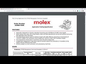 Molex - Tooling Search Tutorial