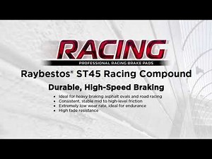 Raybestos ST45 Racing Brake Pad Formulation